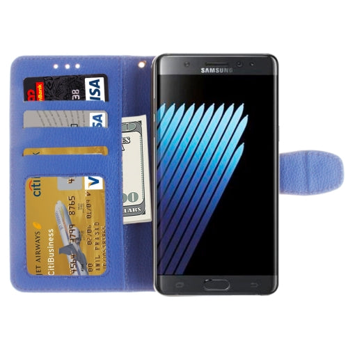 For Galaxy Note 7 / N930 Lichee Texture with Frame TPU Magnetic Adsorption Horizontal Flip Leather Case with Card Slot & Holder & Wallet
