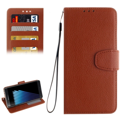 For Galaxy Note 7 / N930 Lichee Texture with Frame TPU Magnetic Adsorption Horizontal Flip Leather Case with Card Slot & Holder & Wallet
