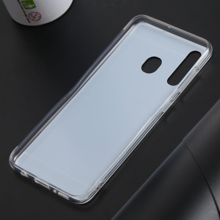 Ultra-thin Electroplating Mirror Acrylic TPU Protective Back Cover Case for Galaxy A40(Rose Gold)