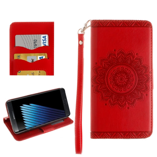 For Galaxy Note 7 / N930 Embossed Mandragora Pattern TPU Magnetic Adsorption Horizontal Flip Leather Case with Card Slot & Holder & Wallet