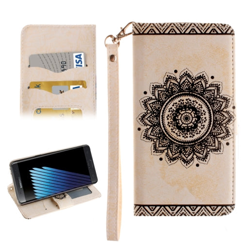 For Galaxy Note 7 / N930 Embossed Mandragora Pattern TPU Magnetic Adsorption Horizontal Flip Leather Case with Card Slot & Holder & Wallet