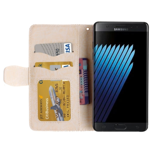 For Galaxy Note 7 / N930 Embossed Mandragora Pattern TPU Magnetic Adsorption Horizontal Flip Leather Case with Card Slot & Holder & Wallet
