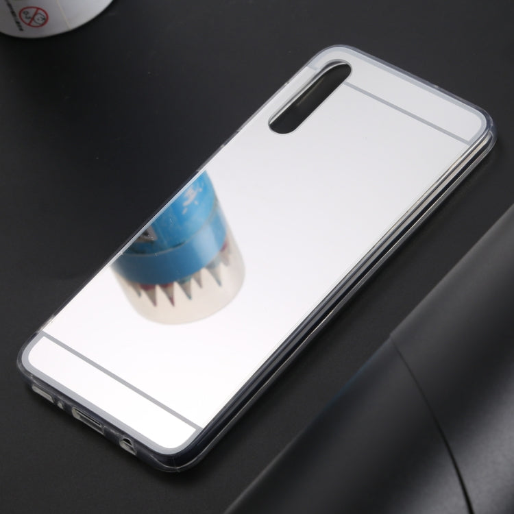Ultra-thin Electroplating Mirror Acrylic TPU Protective Back Cover Case for Galaxy A50(Silver)