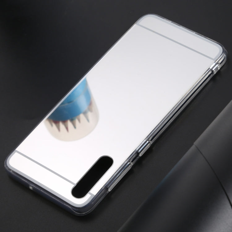 Ultra-thin Electroplating Mirror Acrylic TPU Protective Back Cover Case for Galaxy A50(Silver)