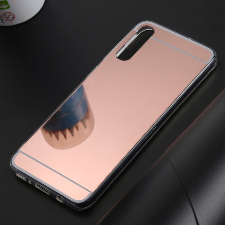 Ultra-thin Electroplating Mirror Acrylic TPU Protective Back Cover Case for Galaxy A70(Rose Gold)