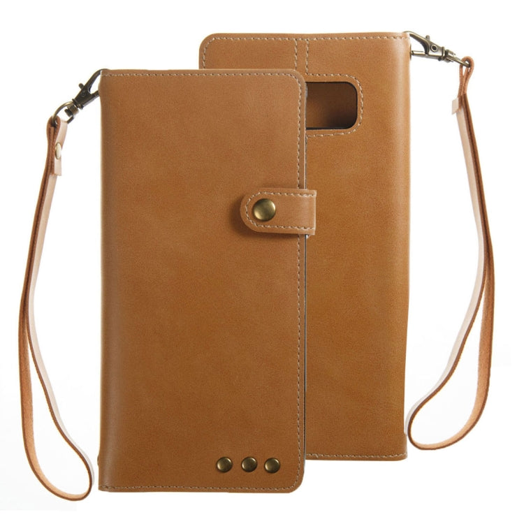 For Galaxy Note 8 Retro Crazy Horse Texture Horizontal Flip Leather Case with Card Slots & Wallet & Lanyard