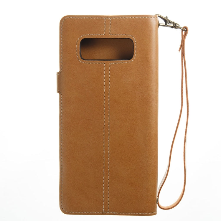For Galaxy Note 8 Retro Crazy Horse Texture Horizontal Flip Leather Case with Card Slots & Wallet & Lanyard