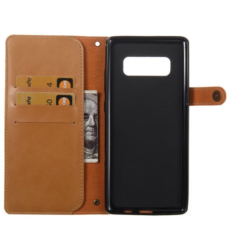 For Galaxy Note 8 Retro Crazy Horse Texture Horizontal Flip Leather Case with Card Slots & Wallet & Lanyard