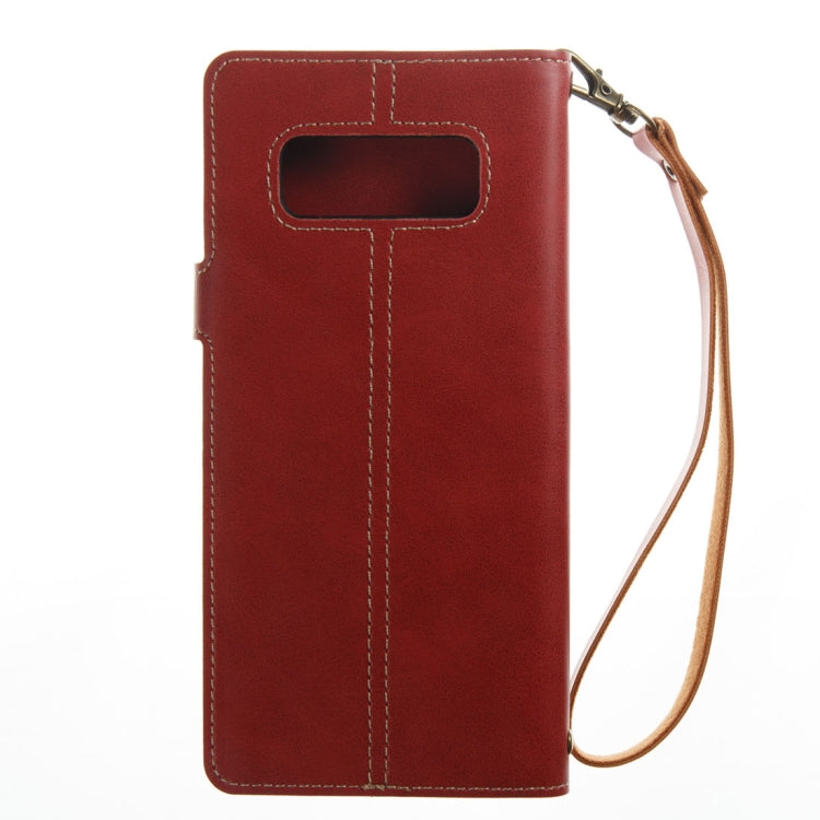 For Galaxy Note 8 Retro Crazy Horse Texture Horizontal Flip Leather Case with Card Slots & Wallet & Lanyard