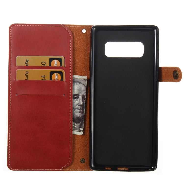 For Galaxy Note 8 Retro Crazy Horse Texture Horizontal Flip Leather Case with Card Slots & Wallet & Lanyard