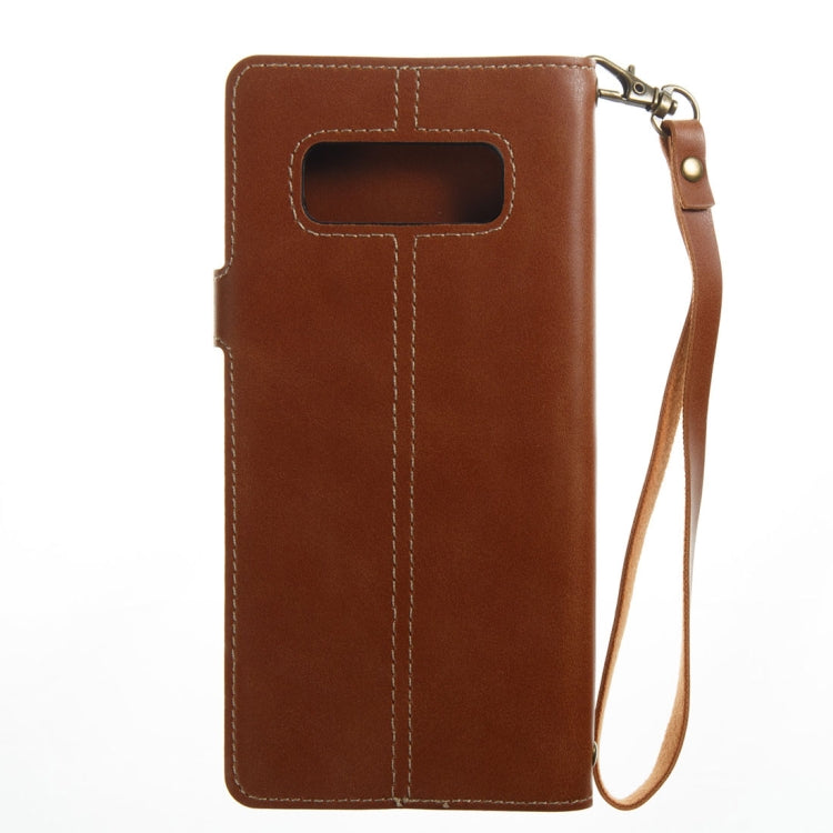 For Galaxy Note 8 Retro Crazy Horse Texture Horizontal Flip Leather Case with Card Slots & Wallet & Lanyard