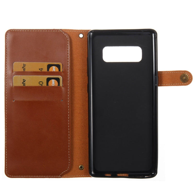 For Galaxy Note 8 Retro Crazy Horse Texture Horizontal Flip Leather Case with Card Slots & Wallet & Lanyard