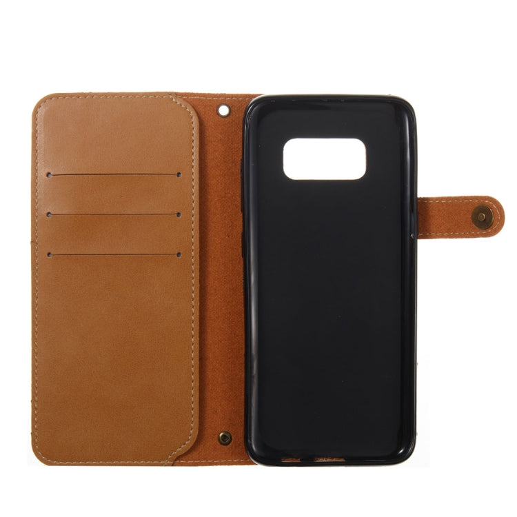 For Galaxy S8 Retro Crazy Horse Texture Horizontal Flip Leather Case with Card Slots & Wallet & Lanyard