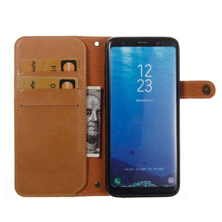For Galaxy S8 Retro Crazy Horse Texture Horizontal Flip Leather Case with Card Slots & Wallet & Lanyard