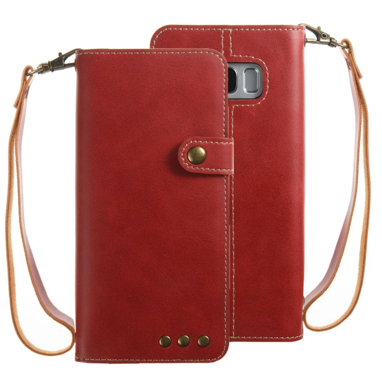 For Galaxy S8 Retro Crazy Horse Texture Horizontal Flip Leather Case with Card Slots & Wallet & Lanyard
