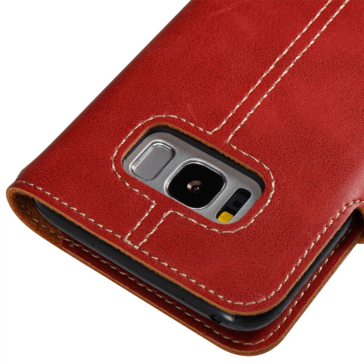 For Galaxy S8 Retro Crazy Horse Texture Horizontal Flip Leather Case with Card Slots & Wallet & Lanyard
