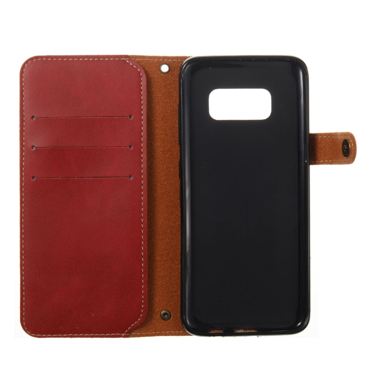 For Galaxy S8 Retro Crazy Horse Texture Horizontal Flip Leather Case with Card Slots & Wallet & Lanyard