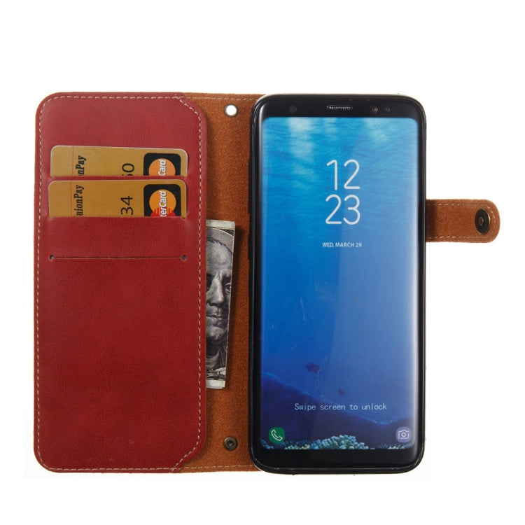 For Galaxy S8 Retro Crazy Horse Texture Horizontal Flip Leather Case with Card Slots & Wallet & Lanyard