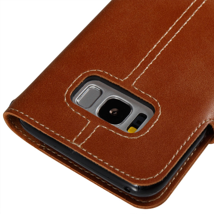For Galaxy S8 Retro Crazy Horse Texture Horizontal Flip Leather Case with Card Slots & Wallet & Lanyard