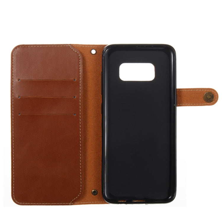 For Galaxy S8 Retro Crazy Horse Texture Horizontal Flip Leather Case with Card Slots & Wallet & Lanyard