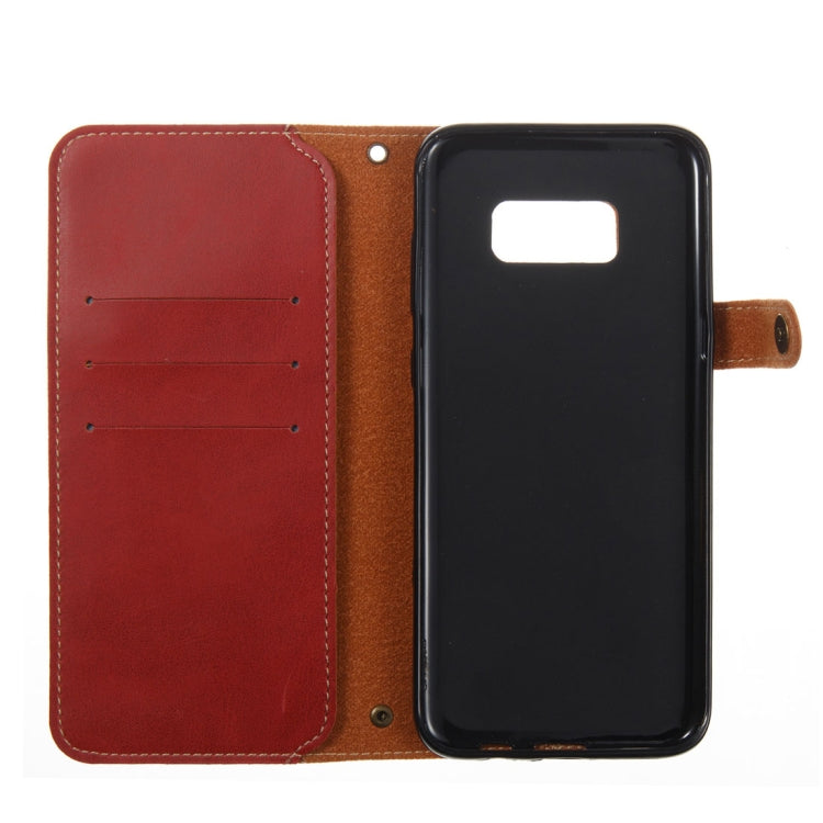 For Galaxy S8+ / G955 Retro Crazy Horse Texture Horizontal Flip Leather Case with Card Slots & Wallet & Lanyard