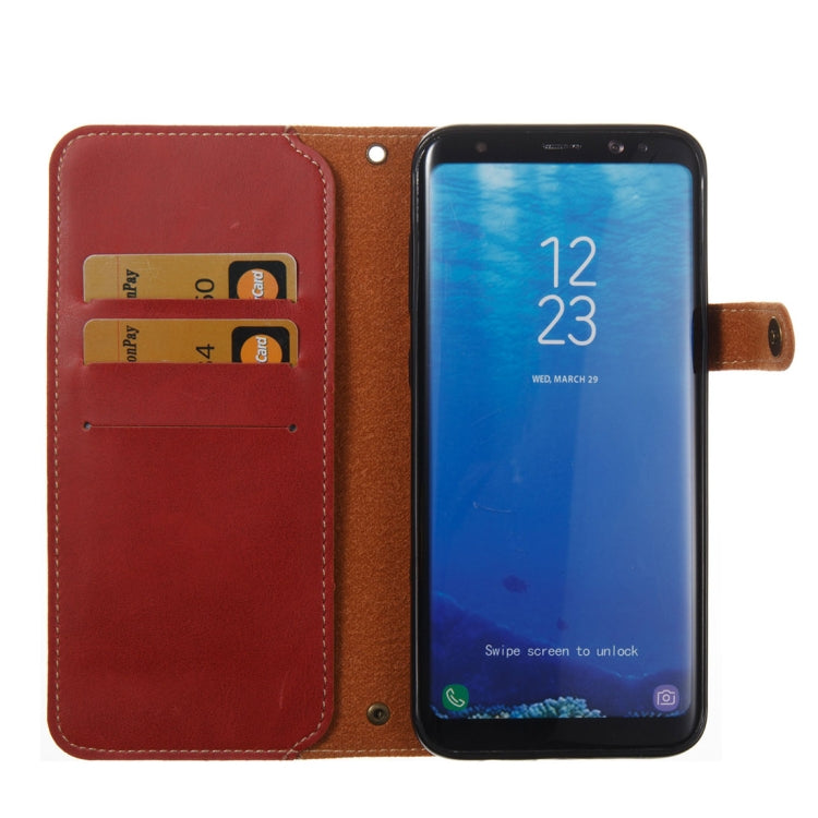 For Galaxy S8+ / G955 Retro Crazy Horse Texture Horizontal Flip Leather Case with Card Slots & Wallet & Lanyard