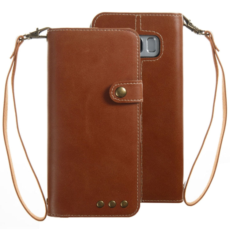 For Galaxy S8+ / G955 Retro Crazy Horse Texture Horizontal Flip Leather Case with Card Slots & Wallet & Lanyard