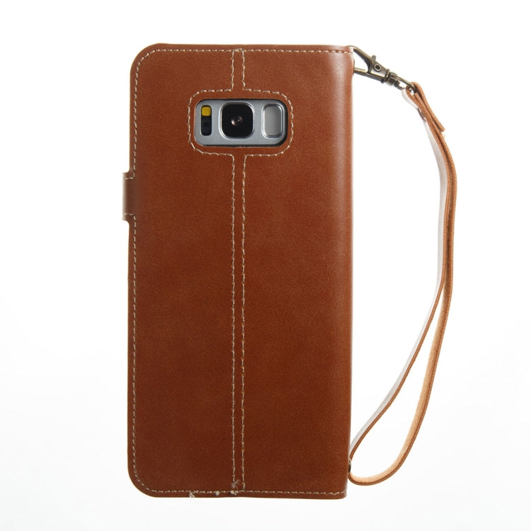 For Galaxy S8+ / G955 Retro Crazy Horse Texture Horizontal Flip Leather Case with Card Slots & Wallet & Lanyard