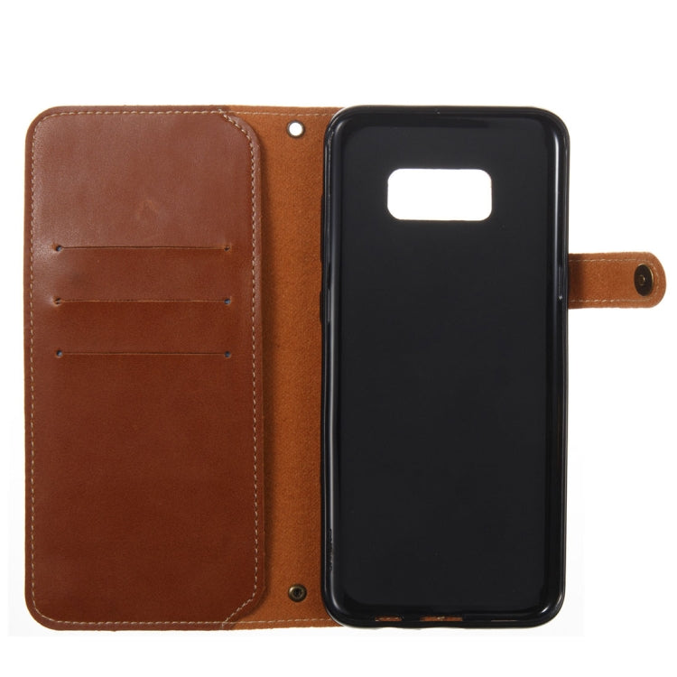 For Galaxy S8+ / G955 Retro Crazy Horse Texture Horizontal Flip Leather Case with Card Slots & Wallet & Lanyard