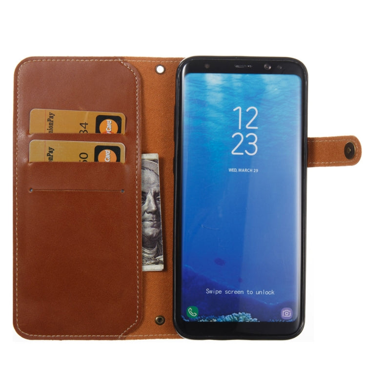 For Galaxy S8+ / G955 Retro Crazy Horse Texture Horizontal Flip Leather Case with Card Slots & Wallet & Lanyard
