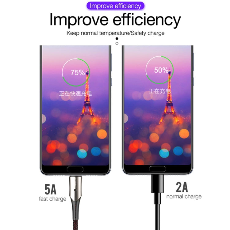 CAFELE 5A Type-C / USB-C Metal Pen Series Kirsite Charging Data Cable, Length: 1m (Red)