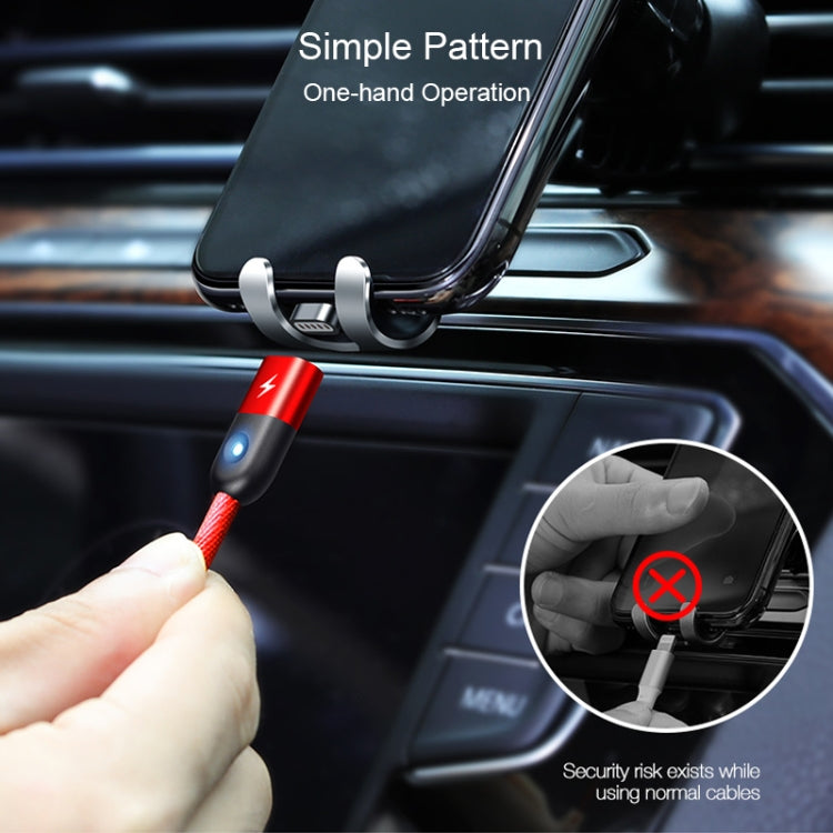 CAFELE Micro USB Light Speed Magnet Nylon Charging Cable with LED Light, Length: 1m