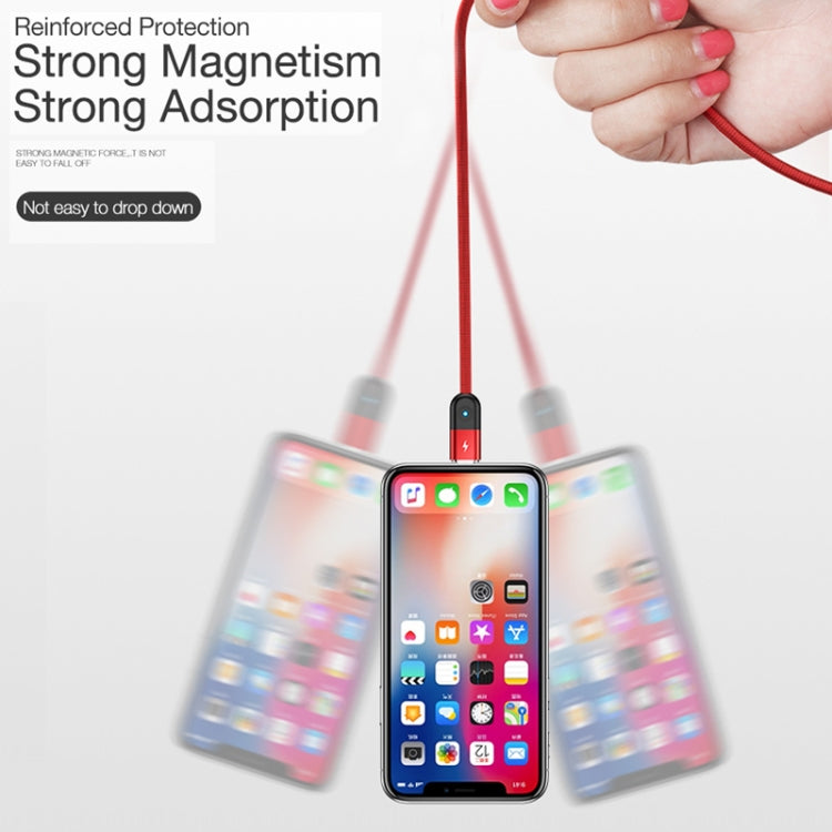 CAFELE Micro USB Light Speed Magnet Nylon Charging Cable with LED Light, Length: 1m