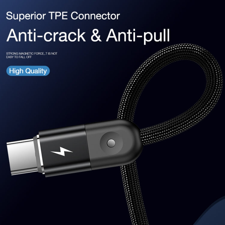 CAFELE Micro USB Light Speed Magnet Nylon Charging Cable with LED Light, Length: 1m