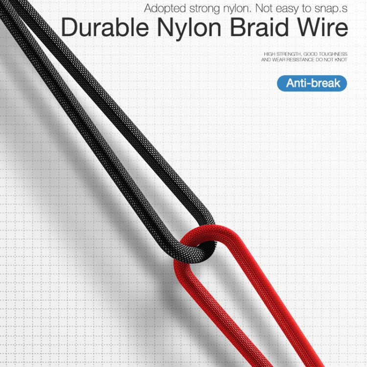 CAFELE Micro USB Light Speed Magnet Nylon Charging Cable with LED Light, Length: 1m