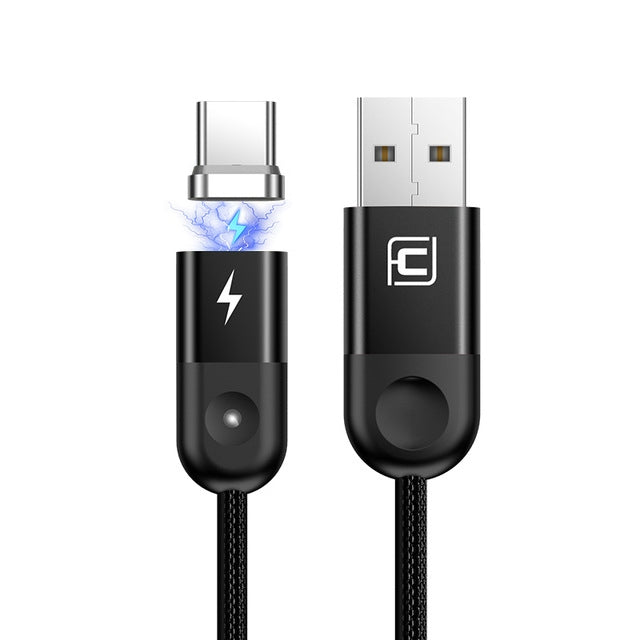 CAFELE Type-C / USB-C Light Speed Magnet Nylon Charging Cable with LED Light, Length: 1m