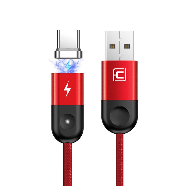 CAFELE Type-C / USB-C Light Speed Magnet Nylon Charging Cable with LED Light, Length: 1m