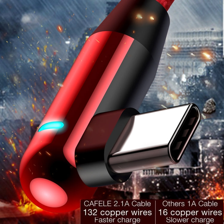 CAFELE Type-C / USB-C Atomic Series 90 Degree Bend Design Charging Data Cable, Length: 1.2m