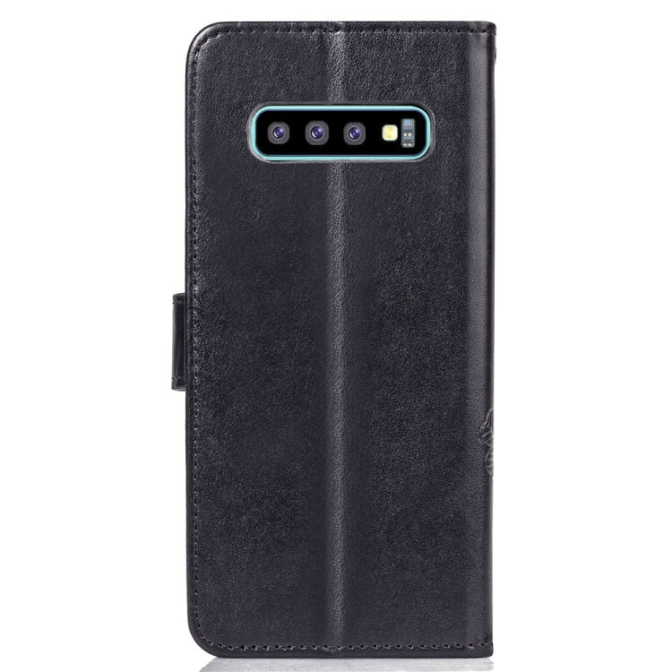 Lucky Clover Pressed Flowers Pattern Leather Case for Galaxy S10, with Holder & Card Slots & Wallet & Hand Strap