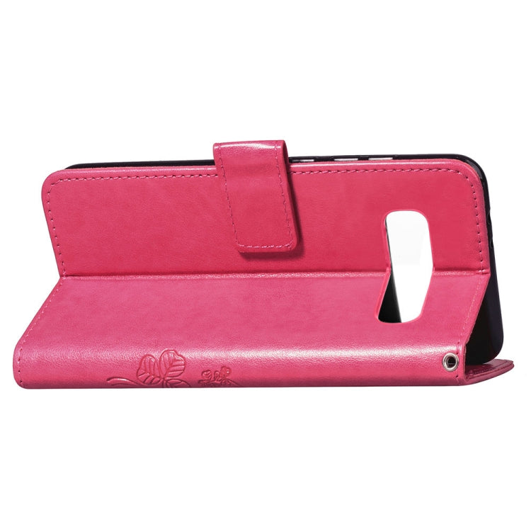 Lucky Clover Pressed Flowers Pattern Leather Case for Galaxy S10, with Holder & Card Slots & Wallet & Hand Strap