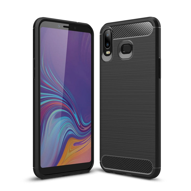 Brushed Texture Carbon Fiber TPU Case for Galaxy A6s