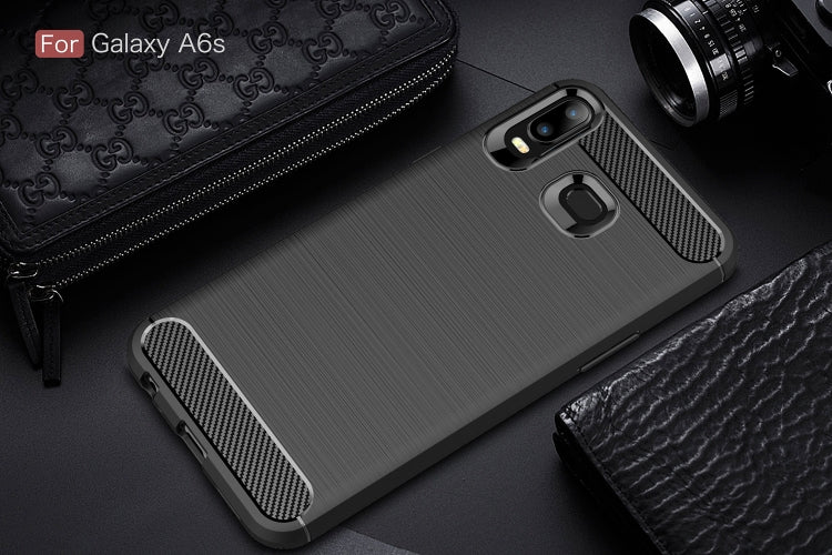 Brushed Texture Carbon Fiber TPU Case for Galaxy A6s