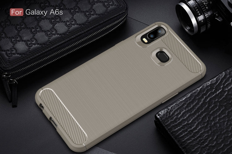 Brushed Texture Carbon Fiber TPU Case for Galaxy A6s