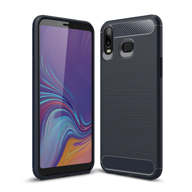 Brushed Texture Carbon Fiber TPU Case for Galaxy A6s