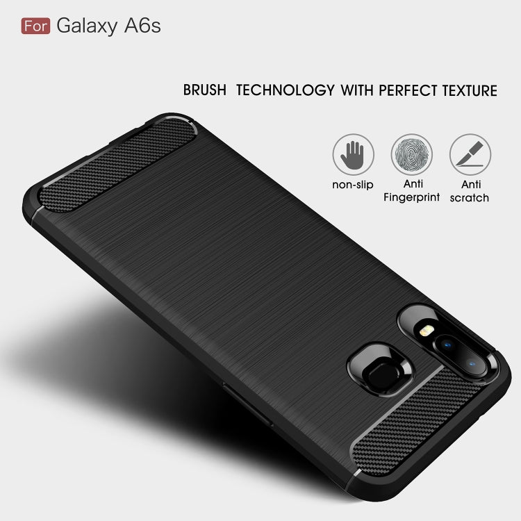 Brushed Texture Carbon Fiber TPU Case for Galaxy A6s