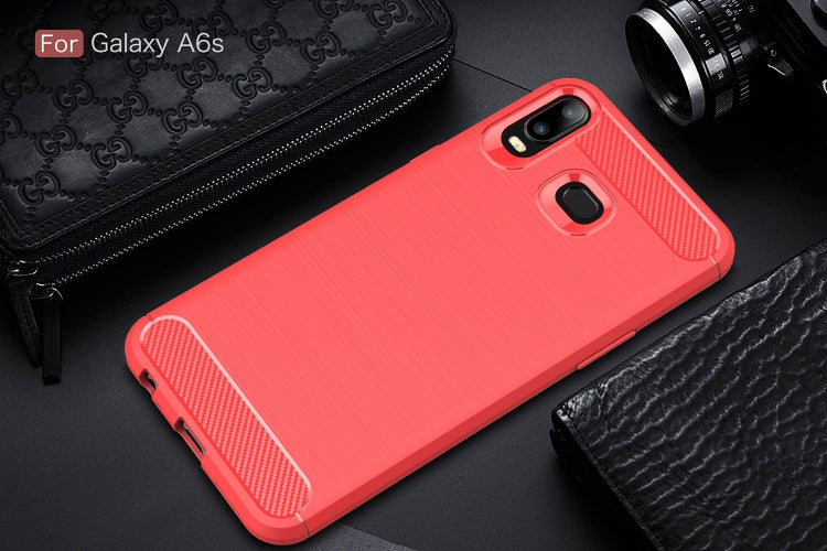 Brushed Texture Carbon Fiber TPU Case for Galaxy A6s