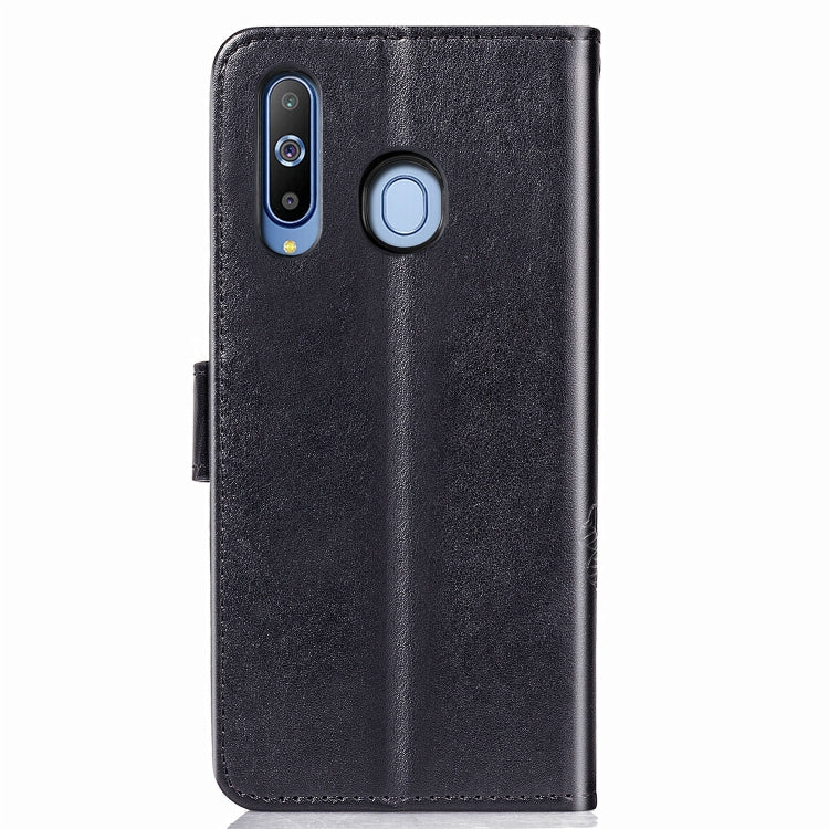 Lucky Clover Pressed Flowers Pattern Leather Case for Galaxy A8s, with Holder & Card Slots & Wallet & Hand Strap