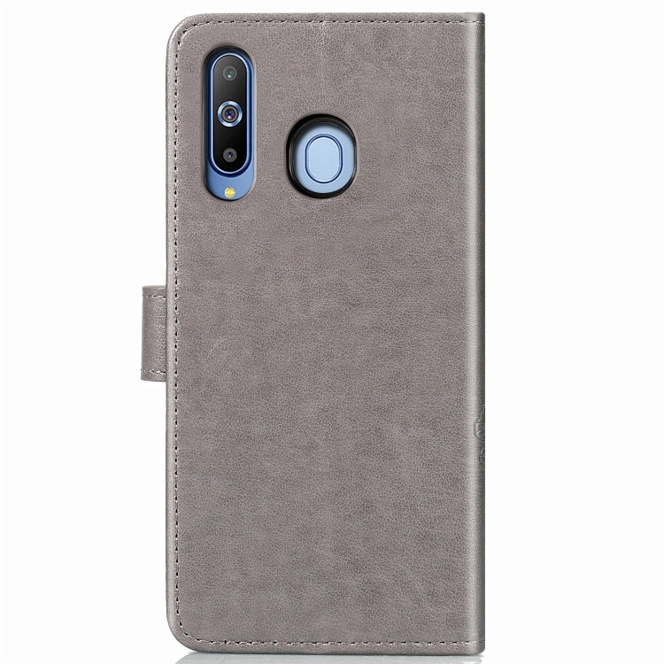 Lucky Clover Pressed Flowers Pattern Leather Case for Galaxy A8s, with Holder & Card Slots & Wallet & Hand Strap