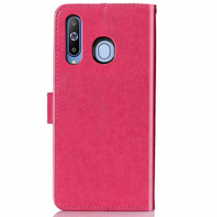 Lucky Clover Pressed Flowers Pattern Leather Case for Galaxy A8s, with Holder & Card Slots & Wallet & Hand Strap