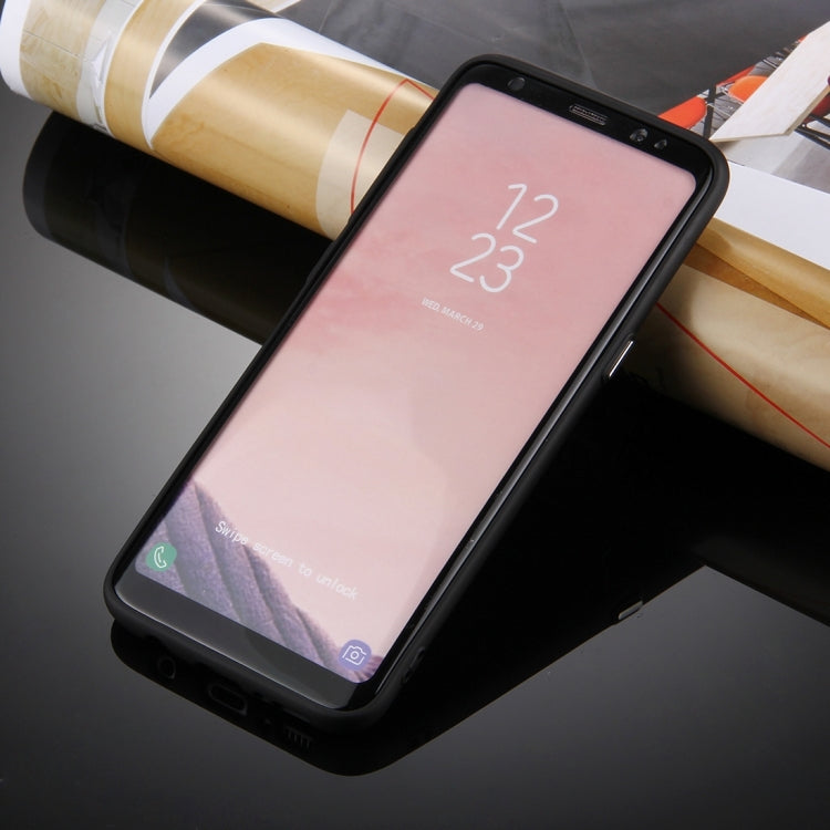 For Galaxy S8 Pure Colour Oil Spout Soft TPU Metal Button Protective Case Back Cover